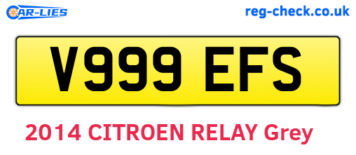 V999EFS are the vehicle registration plates.