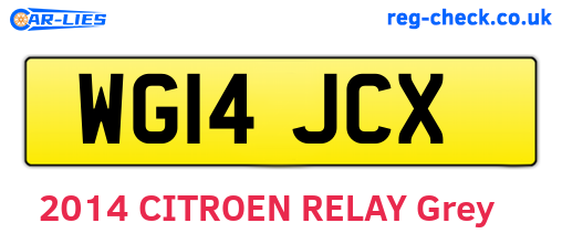 WG14JCX are the vehicle registration plates.