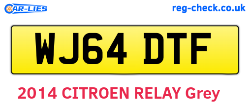 WJ64DTF are the vehicle registration plates.