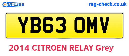 YB63OMV are the vehicle registration plates.