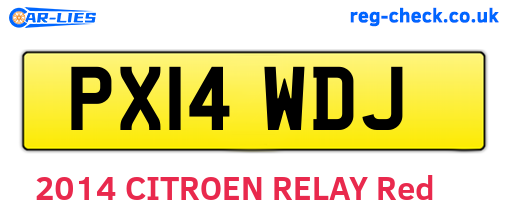 PX14WDJ are the vehicle registration plates.