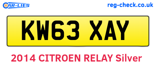 KW63XAY are the vehicle registration plates.