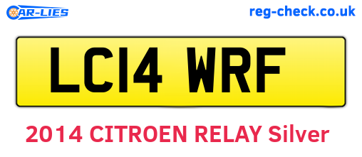 LC14WRF are the vehicle registration plates.