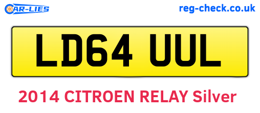 LD64UUL are the vehicle registration plates.
