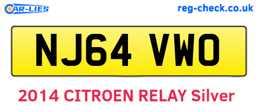 NJ64VWO are the vehicle registration plates.