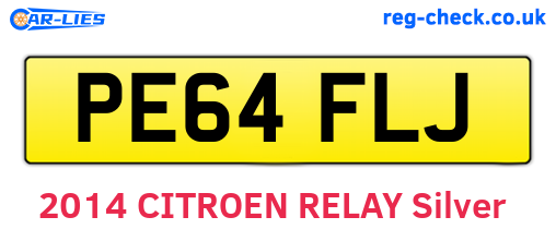 PE64FLJ are the vehicle registration plates.