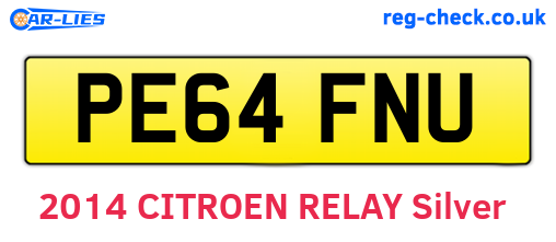 PE64FNU are the vehicle registration plates.