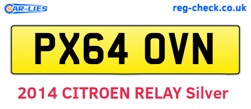 PX64OVN are the vehicle registration plates.