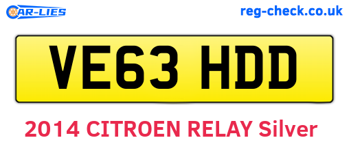 VE63HDD are the vehicle registration plates.