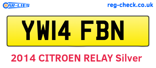 YW14FBN are the vehicle registration plates.