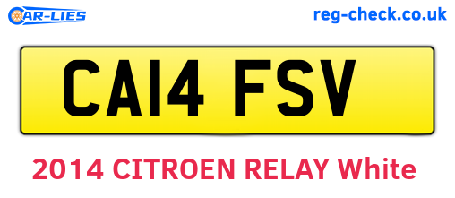CA14FSV are the vehicle registration plates.
