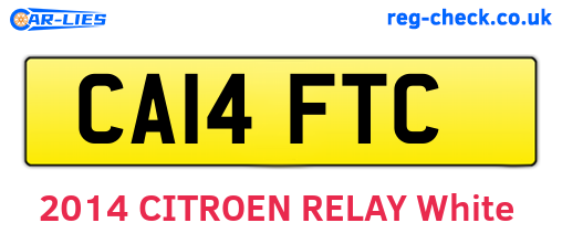 CA14FTC are the vehicle registration plates.