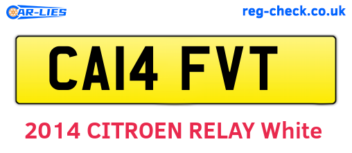 CA14FVT are the vehicle registration plates.