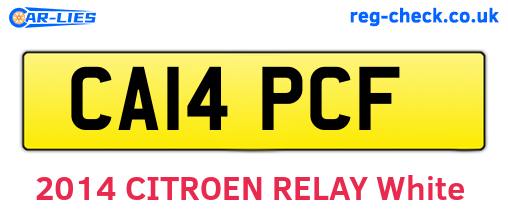 CA14PCF are the vehicle registration plates.