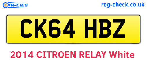 CK64HBZ are the vehicle registration plates.