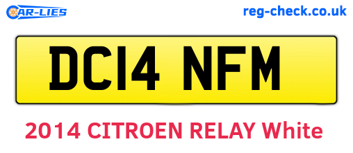 DC14NFM are the vehicle registration plates.