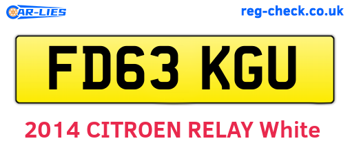 FD63KGU are the vehicle registration plates.