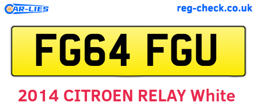 FG64FGU are the vehicle registration plates.