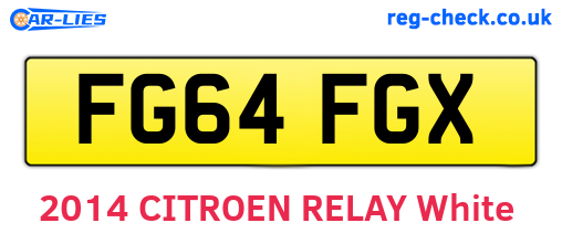FG64FGX are the vehicle registration plates.