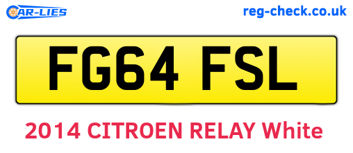 FG64FSL are the vehicle registration plates.