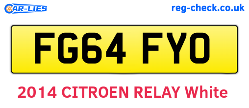 FG64FYO are the vehicle registration plates.
