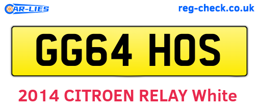 GG64HOS are the vehicle registration plates.