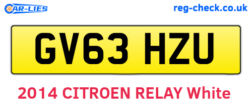 GV63HZU are the vehicle registration plates.