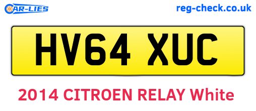 HV64XUC are the vehicle registration plates.