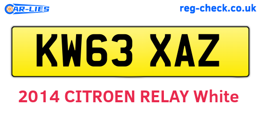 KW63XAZ are the vehicle registration plates.