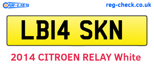 LB14SKN are the vehicle registration plates.