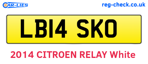 LB14SKO are the vehicle registration plates.
