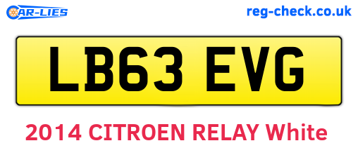 LB63EVG are the vehicle registration plates.