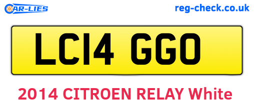 LC14GGO are the vehicle registration plates.