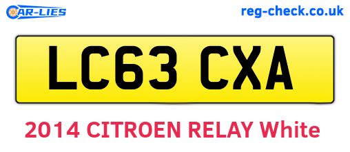LC63CXA are the vehicle registration plates.