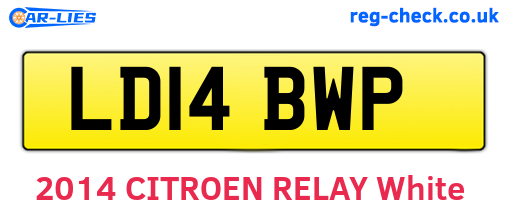 LD14BWP are the vehicle registration plates.