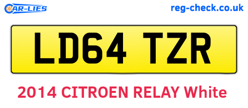 LD64TZR are the vehicle registration plates.