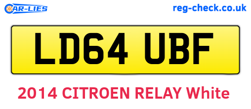 LD64UBF are the vehicle registration plates.