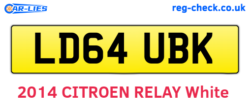 LD64UBK are the vehicle registration plates.