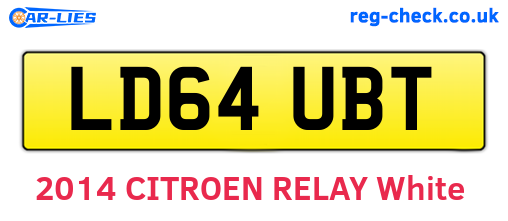 LD64UBT are the vehicle registration plates.