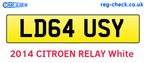 LD64USY are the vehicle registration plates.