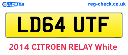 LD64UTF are the vehicle registration plates.