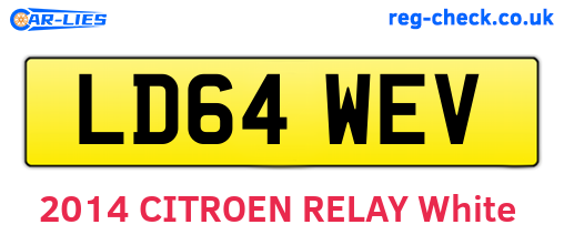 LD64WEV are the vehicle registration plates.