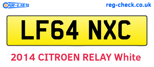 LF64NXC are the vehicle registration plates.
