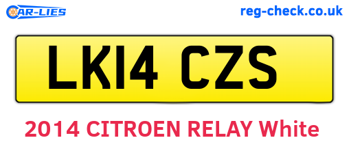 LK14CZS are the vehicle registration plates.