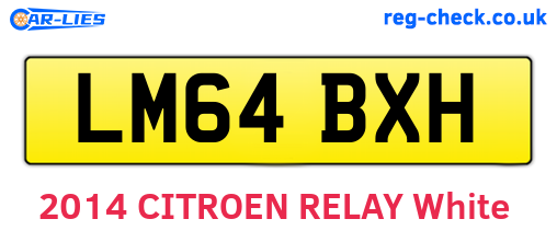 LM64BXH are the vehicle registration plates.