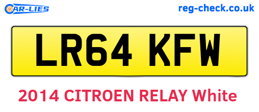 LR64KFW are the vehicle registration plates.