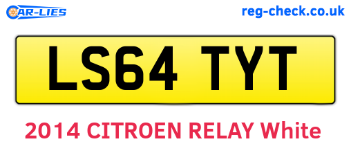 LS64TYT are the vehicle registration plates.