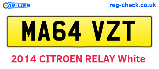 MA64VZT are the vehicle registration plates.
