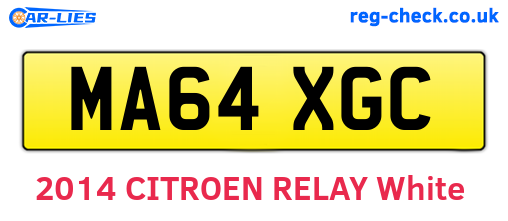 MA64XGC are the vehicle registration plates.