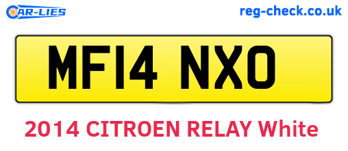 MF14NXO are the vehicle registration plates.